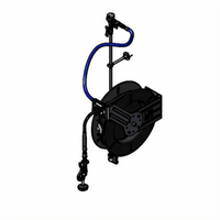 Equip Open Wall-Mounted Retractable Hose Reel Assembly with Single-Temperature Faucet, 50 ft. Hose, and Spray Valve