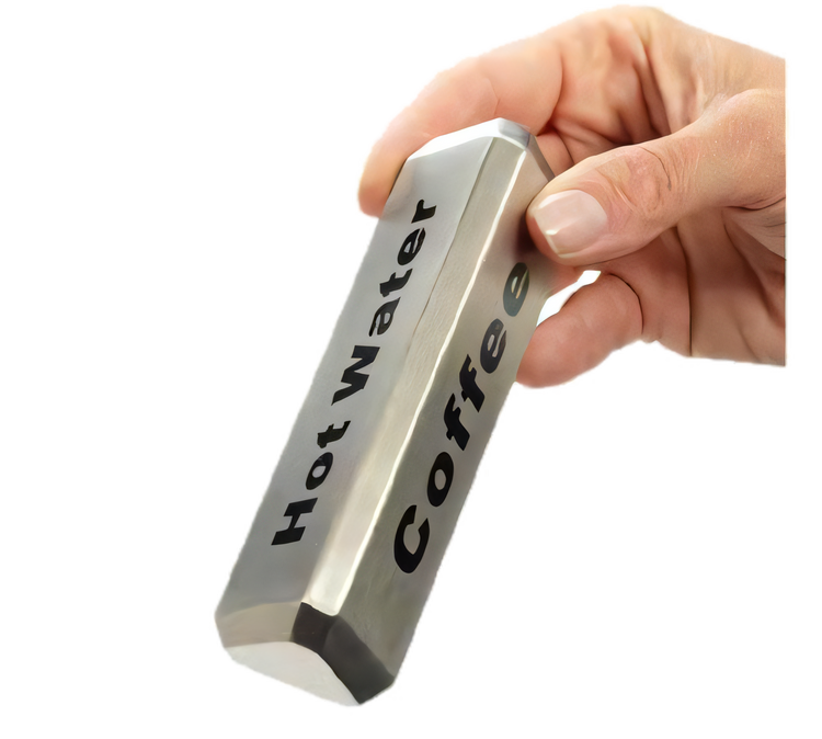 Product image #1 for Stainless Steel Triangular 3-Sided Beverage Sign for Coffee, Decaf, and Hot Water