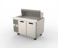 Randell 48-Inch Two-Section Mega Top Refrigerated Salad Prep Table with Side-Mounted Self-Contained Refrigeration