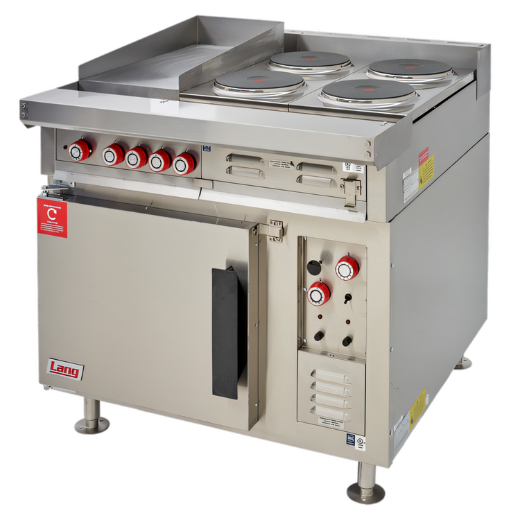 Product image #1 for Lang 36-Inch Electric Heavy Duty Range with Standard Oven Base, 1 Hot Top, and 4 French Plates