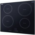 Thumbnail image #1 for Summit Commercial SINC4B241B 24-Inch 4-Burner Drop-In Induction Cooktop with Digital Touch Controls, Black Glass