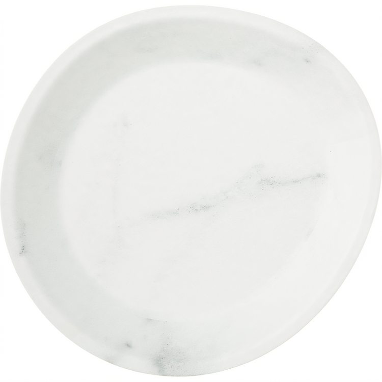 Product image #1 for Ridge 10-Inch Oblong Coupe Melamine Plate, 15 oz., White Marble
