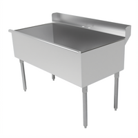 Advance Tabco Square Corner Single-Compartment Scullery Sink, 48 x 24 Inch Bowl, 4-1/2 Inch Rear Deck, 430 Stainless Steel