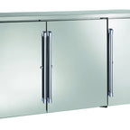 Thumbnail image #1 for Perlick Corporation BBR72 72-Inch Three-Door Remote Back Bar Refrigerator with Stainless Steel Interior and Black Exterior