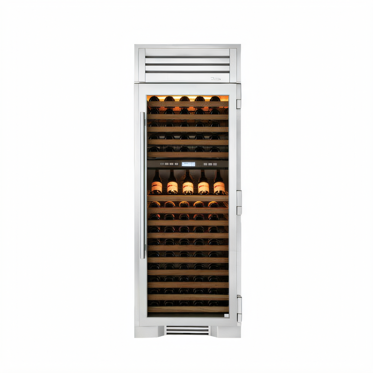Product image #1 for True Residential Dual-Temperature One-Section Commercial Wine Cooler, 150-Bottle, Stainless Steel, Left-Hinged Glass Door