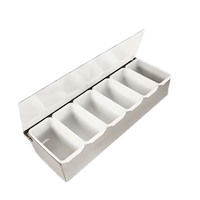 Crestware 6-Compartment Clear Box Condiment Dispenser with Inserts