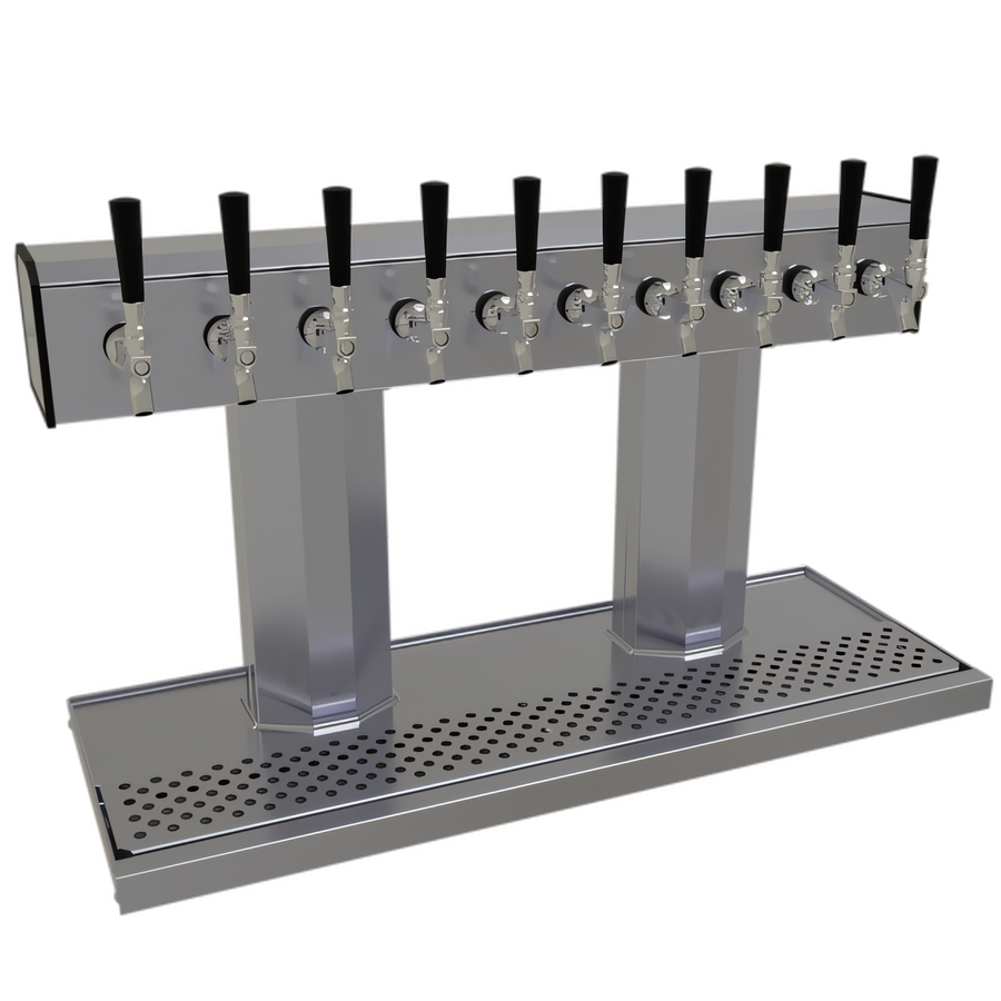 Product image #1 for Glastender Tee Draft Dispensing Tower, Countertop, 10-Faucet, Glycol-Cooled, Stainless Steel