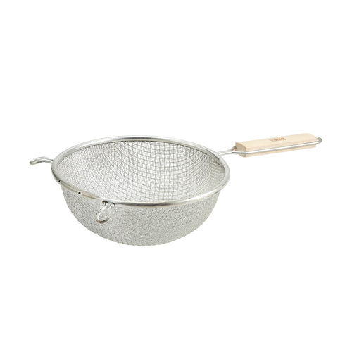 Product image #1 for Winco 8-Inch Round Medium Double Mesh Strainer with Wood Handle