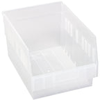 Thumbnail image #1 for Quantum QSB207CL Clear Nesting Shelf Bin, 11-5/8 x 8-3/8 x 6 Inches, 7 Divider Slots Case of 20