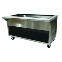 Heavy Duty Ice-Cooled Stainless Steel Serving Counter with Enclosed Base, 2-Pan, 31-13/16 Inch Wide