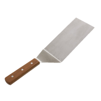 8 x 4 Inch Square End Solid Flexible Stainless Steel Turner with Wood Handle