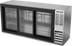 Thumbnail image #1 for Beverage-Air BB72HC-F-GS-S 72 Inch Three-Section Food-Rated Stainless Steel Back Bar Refrigerator with Sliding Glass Doors