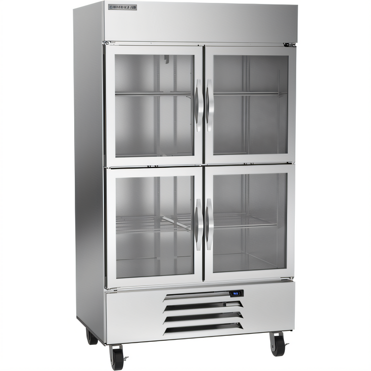 Product image #1 for Beverage-Air Horizon Series Two-Section Half-Glass Door Reach-In Refrigerator, 40.2 Cu. Ft., Bottom Mount, Stainless Steel