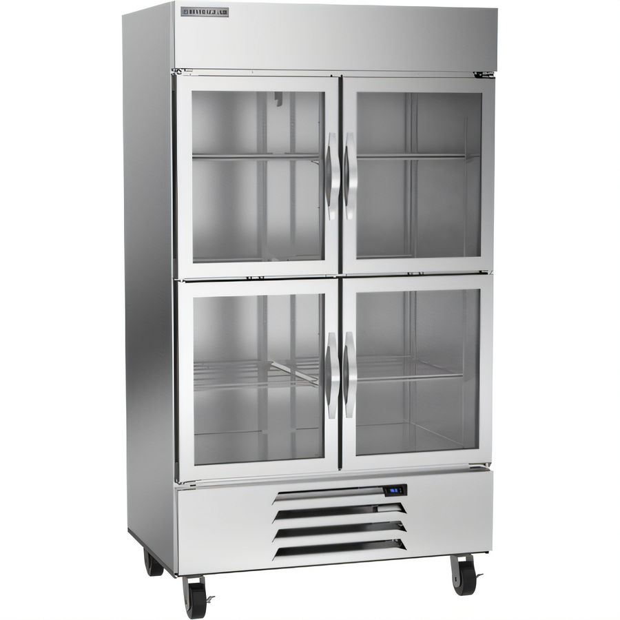Product image #1 for Beverage-Air Horizon Series Two-Section Half-Glass Door Reach-In Refrigerator, 40.2 Cu. Ft., Bottom Mount, Stainless Steel