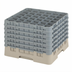 Thumbnail image #2 for Cambro Camrack Full Size Low Profile 36-Compartment Glass Rack, Beige with 6 Soft Gray Extenders