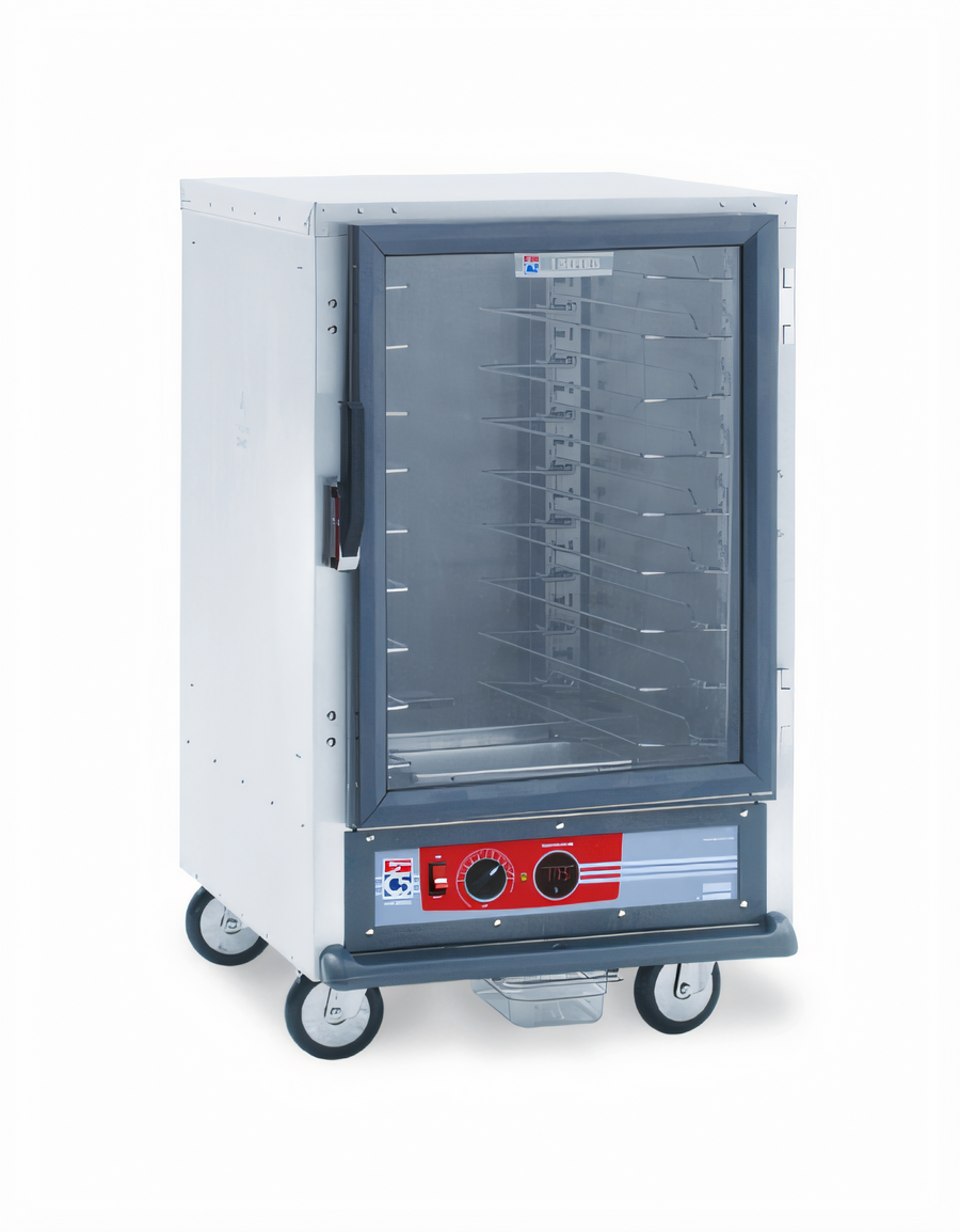 Product image #1 for Metro C5 1 Series Mobile Half-Height Non-Insulated Heated Holding Cabinet with Clear Door and Universal Slides