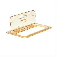 Cambro High Heat 1/3 Size Amber Hinged FlipLid Food Pan Cover