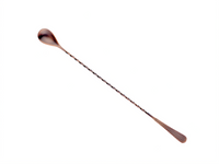 Barfly Diamond Lattice Japanese Style Bar Spoon, 13-3/16 Inch, Antique Copper-Plated Stainless Steel
