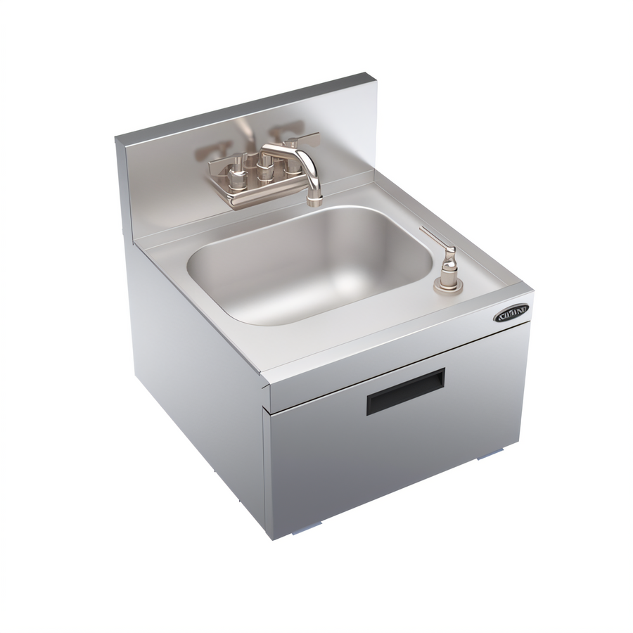 Product image #1 for Krowne Royal Series Wall-Mount Underbar Hand Sink Unit with Soap & Towel Dispenser, Stainless Steel, 18 x 19 x 36-1/2 Inches