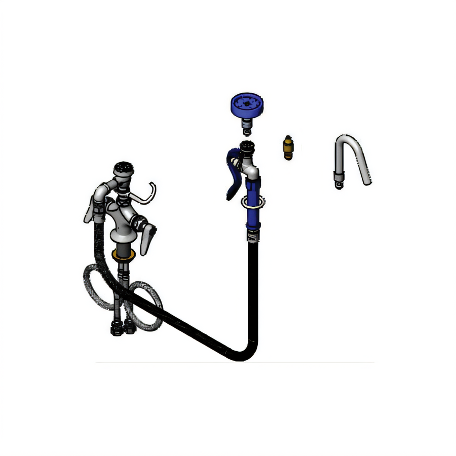 Product image #1 for Single Hole Deck-Mount Pot Filler Mixing Faucet with Quick Disconnect Spray Head