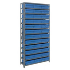 Thumbnail image #1 for Quantum 1275-801 Heavy-Duty Stationary Wire Shelving Unit, Galvanized, 36"W x 12"D x 75"H, 13 Shelves, 36 Bins