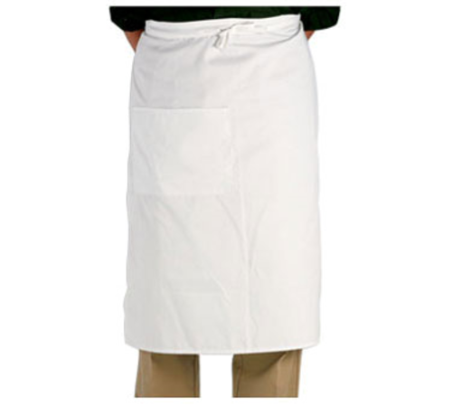 Product image #1 for Crestware White Cotton/Poly Twill Bistro Apron, 30 x 32 Inches, 2-Pocket