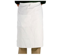 Crestware White Cotton/Poly Twill Bistro Apron, 30 x 32 Inches, 2-Pocket