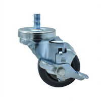 BK Resources 3SBR-4ST-GR-TLB Shelf Casters & Leveling Feet