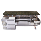 Thumbnail image #1 for Perlick Corporation Tobin Ellis Signature PTE68-A 68-Inch Stainless Steel Pre-Configured Bartender Station with Sink, Bottle Well and Ice Chest