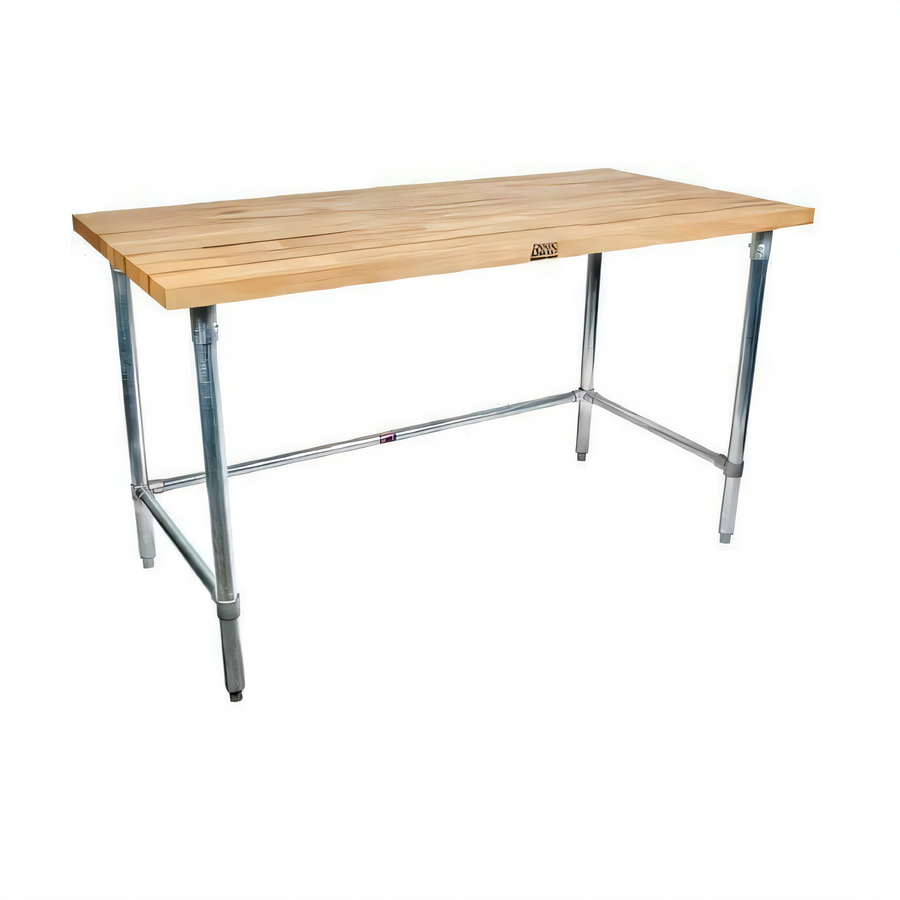 Product image #1 for BK Resources 60 x 36 Inch Hard Maple Top Work Table with Stainless Steel Open Base