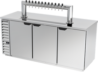 Beverage-Air 78-Inch Direct Draw Beer Dispenser with 12-Tap Tower, 3 Solid Doors, and 4 Half-Keg Capacity