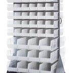Thumbnail image #1 for Quantum QMD-36H-230240CL Double-Sided Louvered Storage Rack with Casters and Bins, 36 x 30 x 72 in., 1,200-lb Capacity