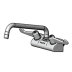 Thumbnail image #1 for T&S Brass equip 5F-4WWX10 4-Inch Wall-Mount Mixing Faucet with 10-Inch Swing Nozzle, Wrist Handles, and Low-Lead Brass