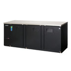 Thumbnail image #1 for Everest Refrigeration EBB90-24 Three-Section Back Bar Refrigerator, 28 Cu. Ft., 3 Solid Doors, Stainless Steel Top, 89-1/4-Inch Wide