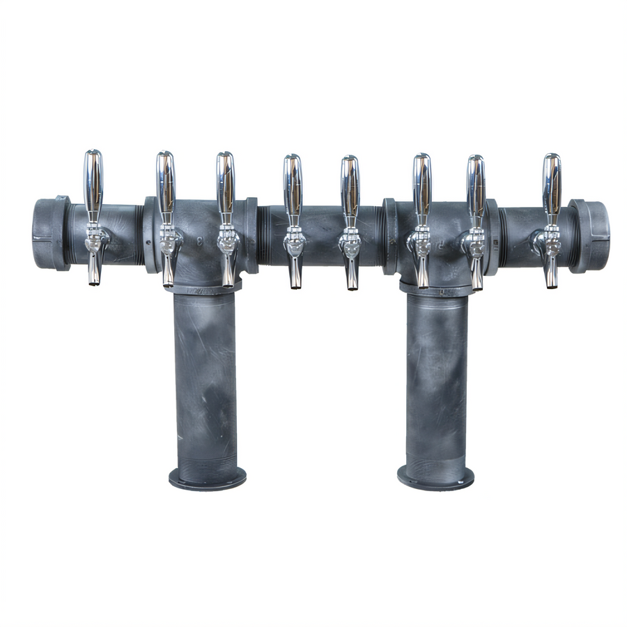 Product image #1 for Micro Matic USA 8-Faucet Air-Cooled Cast Iron Pipe Draft Beer Tower with Cerakote Finish for Pro-Line Units
