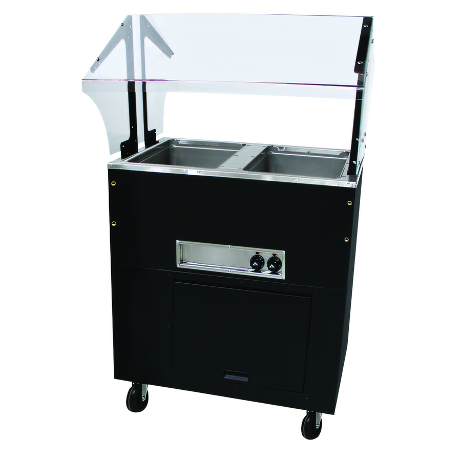 Product image #1 for Advance Tabco Triumph Supreme Mobile Electric Hot Food Buffet Table with 2 Sealed Wells and Sneeze Guard, 208-240V