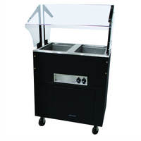 Advance Tabco Triumph Supreme Mobile Electric Hot Food Buffet Table with 2 Sealed Wells and Sneeze Guard, 208-240V