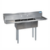 Thumbnail image #1 for BK Resources 4-Compartment Stainless Steel Sink with Left & Right Drainboards, 100-Inch Wide, 9-Inch Backsplash