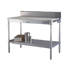 Thumbnail image #1 for 96 Inch x 30 Inch Poly Top Work Table with 6 Inch Backsplash, Open Aluminum Base