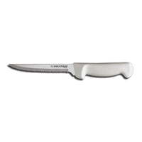Basics 6-Inch Scalloped Utility Knife with White Polypropylene Handle