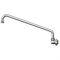 T&S Brass Wall-Mount Dummy 6-Inch Swing Nozzle with Stream Regulator Outlet, 3/8-Inch NPT Female Inlet