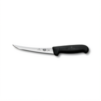 Victorinox Fibrox 6-Inch Curved Semi-Stiff Stainless Steel Boning Knife with Black Fibrox Handle