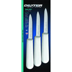 Thumbnail image #1 for Dexter Russell Sani-Safe 15383 3-1/4-Inch Stamped Spear-Point Paring Knife, High-Carbon Stainless Steel, White Polypropylene Handle Case of 8