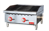 24-Inch Countertop Natural Gas Radiant Charbroiler with 2 Stainless Steel Burners