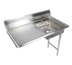 Thumbnail image #1 for 48 x 28 Inch Undercounter Stainless Steel Dish Table with Left Drainboard and Right Pre-Rinse Sink