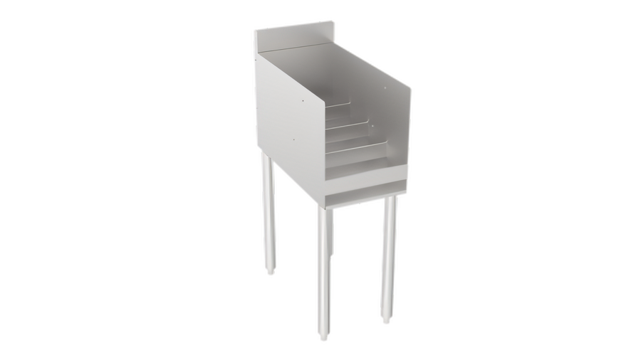 Product image #1 for Krowne Silver Series 12-Inch Wide 4-Step Raised Liquor Display, Freestanding Stainless Steel Unit