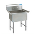 Thumbnail image #1 for BK Resources One-Compartment Stainless Steel Sink, No Drainboard, 15 x 15 x 14 Inch Bowl, 9 Inch Backsplash