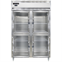 Continental Refrigerator D2FNSSGDHD Designer Line Two-Section Standard Depth Reach-In Display Freezer with Half-Height Glass Doors