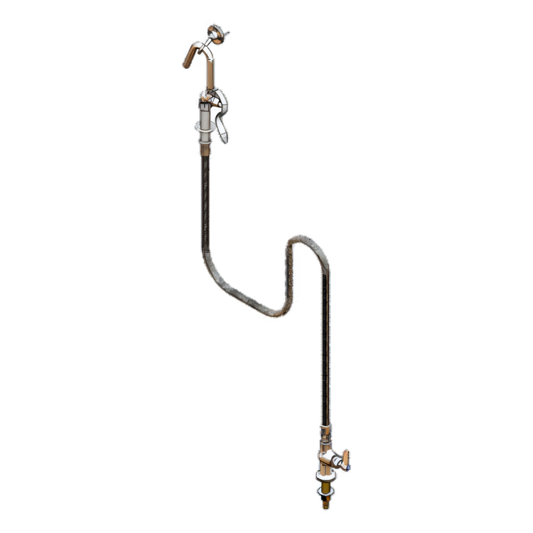 Product image #1 for T&S Brass Single Pantry Deck-Mount Pot Filler Faucet with Hook Nozzle Spray Valve and 68-Inch Hose