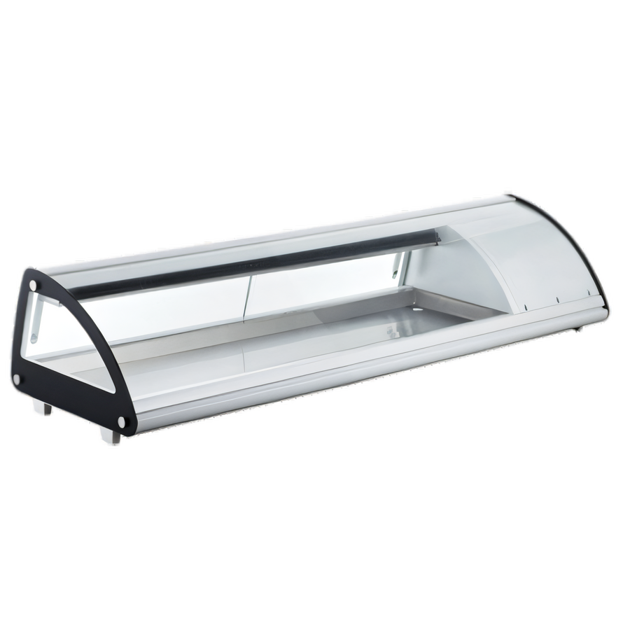 Product image #1 for Countertop Sushi Display Case, 58.4 Inch Wide, 83 L Self-Contained Refrigerated, Curved Front Glass